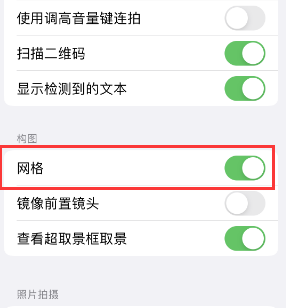 遂昌苹果手机维修网点分享iPhone如何开启九宫格构图功能 